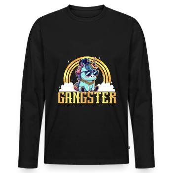 Licorne Gangsta - T-shirt manches longues Premium bio Homme - noir - Devant - Nico (187cm)