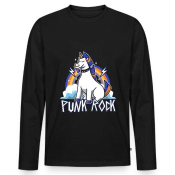 Punk Rock Unicorn - Men's Premium Organic Long Sleeve Shirt - black - Front - Nico (187cm)