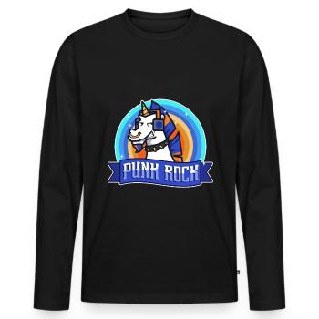 Punk Rock Unicorn - Men's Premium Organic Long Sleeve Shirt - black - Front - Nico (187cm)