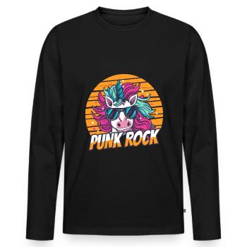 Punk Rock Unicorn - Men's Premium Organic Long Sleeve Shirt - black - Front - Nico (187cm)