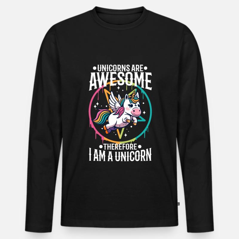 100 magical days of school - Männer Premium Bio Langarmshirt - Schwarz