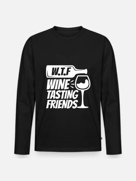WTF Wine Tasting Friends - Men's Premium Organic Long Sleeve Shirt - black