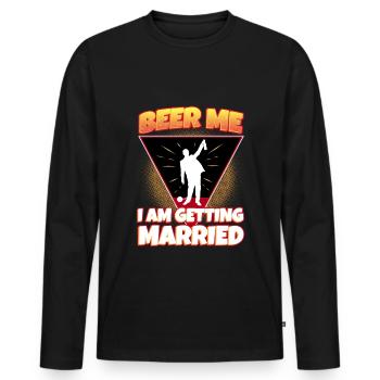 Bière Moi, je me marie - T-shirt manches longues Premium bio Homme - noir - Devant - Nico (187cm)