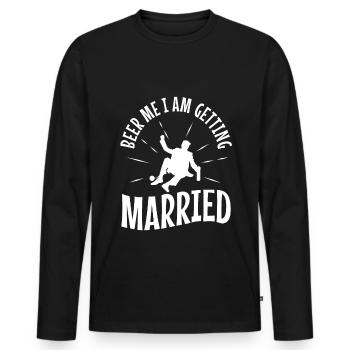 Bière Moi, je me marie - T-shirt manches longues Premium bio Homme - noir - Devant - Nico (187cm)