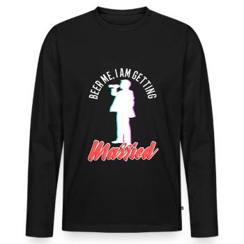 Bière Moi, je me marie - T-shirt manches longues Premium bio Homme - noir - Devant - Nico (187cm)
