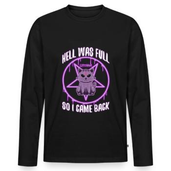 L’enfer était plein alors je suis revenu - Lifeerror - T-shirt manches longues Premium bio Homme - noir - Devant - Nico (187cm)