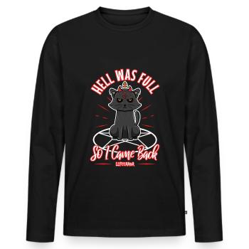 Hell Was Full So I Came Back - Lifeerror - Men's Premium Organic Long Sleeve Shirt - black - Front - Nico (187cm)