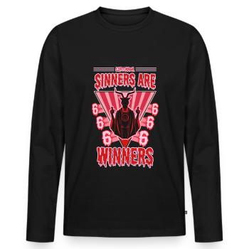 Sinners are Winners - Lifeerror - Männer Premium Bio Langarmshirt - Schwarz - Vorne - Nico (187cm)
