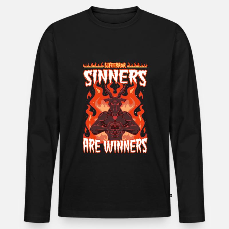 Sinners are Winners - Lifeerror - Männer Premium Bio Langarmshirt - Schwarz