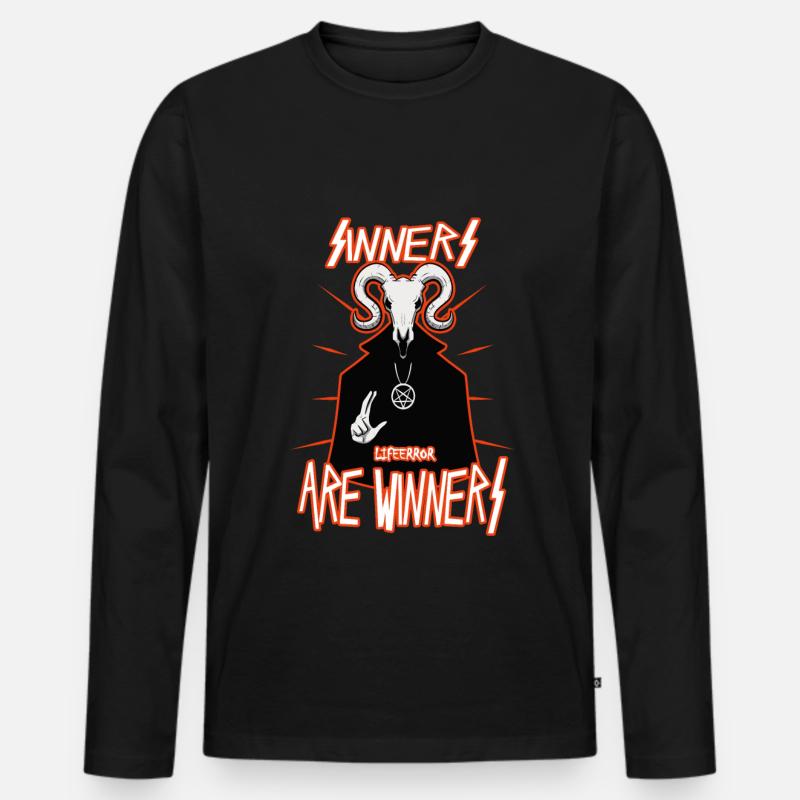 Sinners are Winners - Lifeerror - Männer Premium Bio Langarmshirt - Schwarz