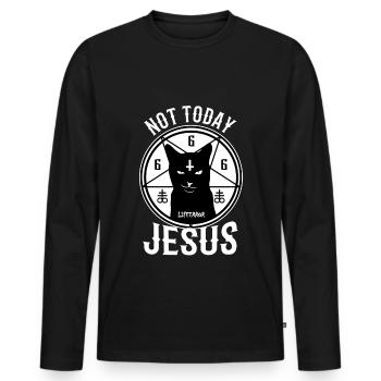 Pas aujourd’hui Jésus - Erreur de vie - T-shirt manches longues Premium bio Homme - noir - Devant - Nico (187cm)