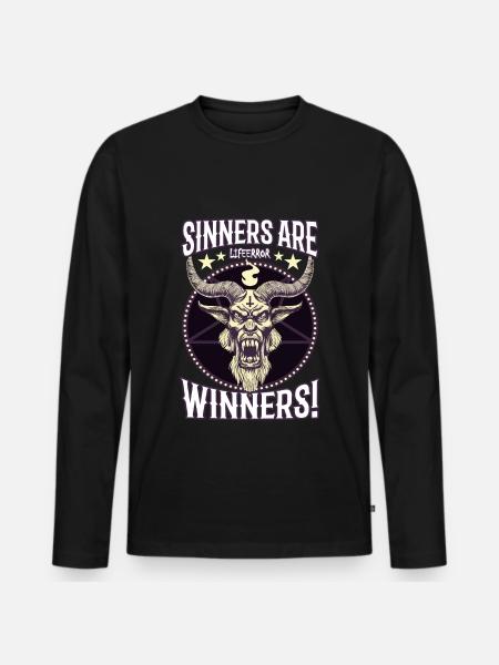 Sinners are Winners - Lifeerror - Men's Premium Organic Long Sleeve Shirt - black