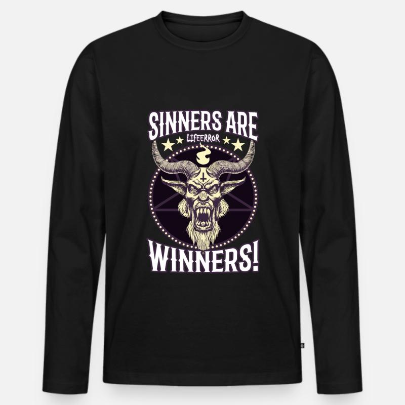 Sinners are Winners - Lifeerror - Männer Premium Bio Langarmshirt - Schwarz