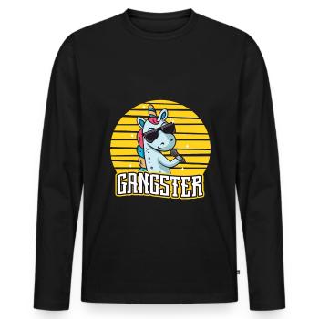 Licorne Gangsta - T-shirt manches longues Premium bio Homme - noir - Devant - Nico (187cm)