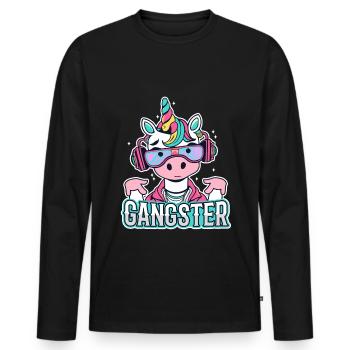 Licorne Gangsta - T-shirt manches longues Premium bio Homme - noir - Devant - Nico (187cm)