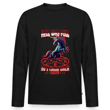 Hell Was Full So I Came Back - Lifeerror - Men's Premium Organic Long Sleeve Shirt - black - Front - Nico (187cm)