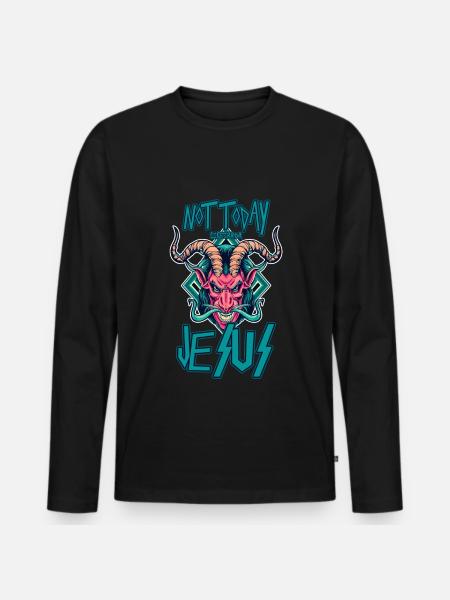 Not Today Jesus - Lifeerror - Men's Premium Organic Long Sleeve Shirt - black