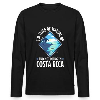 Je suis fatigué de me réveiller et de ne pas être au Costa Rica - T-shirt manches longues Premium bio Homme - noir - Devant - Nico (187cm)
