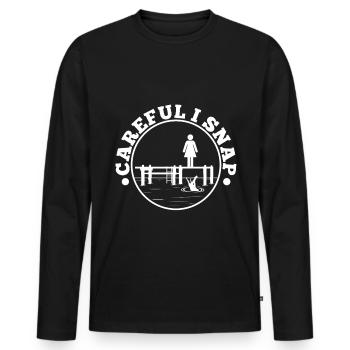 Careful i snap alligator - Männer Premium Bio Langarmshirt - Schwarz - Vorne - Nico (187cm)