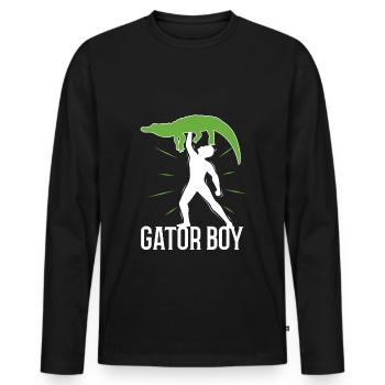 Gator Boy - T-shirt manches longues Premium bio Homme - noir - Devant - Nico (187cm)