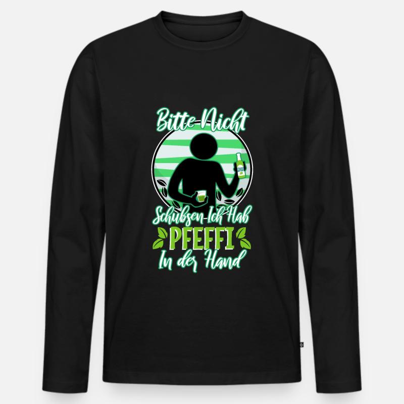 Blutgruppe Pfeffi Positiv - Männer Premium Bio Langarmshirt - Schwarz