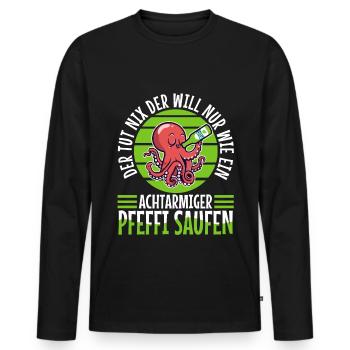 Der tut nix der will nur wie ein achtarmiger - Männer Premium Bio Langarmshirt - Schwarz - Vorne - Nico (187cm)