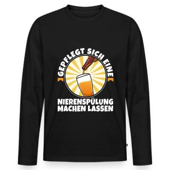 Well-groomed to have a kidney irrigation - Men's Premium Organic Long Sleeve Shirt - black - Front - Nico (187cm)