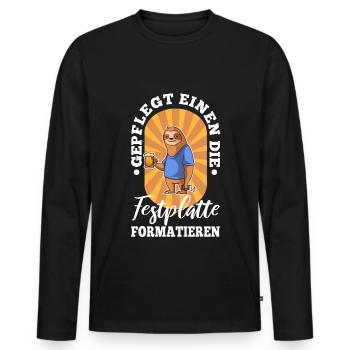 Maintained to format the hard drive - Men's Premium Organic Long Sleeve Shirt - black - Front - Nico (187cm)