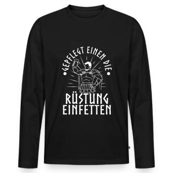 Well-groomed to the armor - Men's Premium Organic Long Sleeve Shirt - black - Front - Nico (187cm)