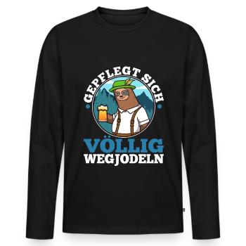 Yodel bien entretenu - T-shirt manches longues Premium bio Homme - noir - Devant - Nico (187cm)