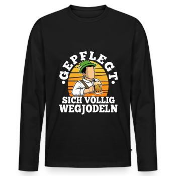 Yodel bien entretenu - T-shirt manches longues Premium bio Homme - noir - Devant - Nico (187cm)