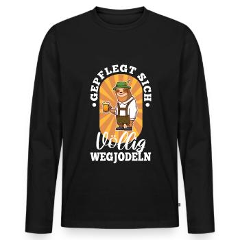 Yodel bien entretenu - T-shirt manches longues Premium bio Homme - noir - Devant - Nico (187cm)