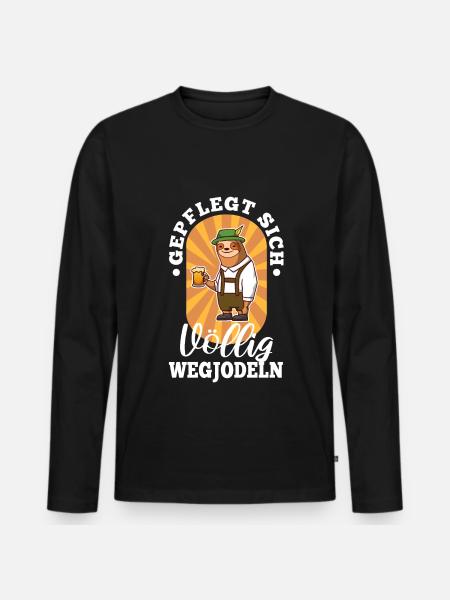 Well-groomed yodelling away completely - Men's Premium Organic Long Sleeve Shirt - black