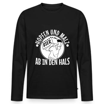 Hops and malt - Men's Premium Organic Long Sleeve Shirt - black - Front - Nico (187cm)