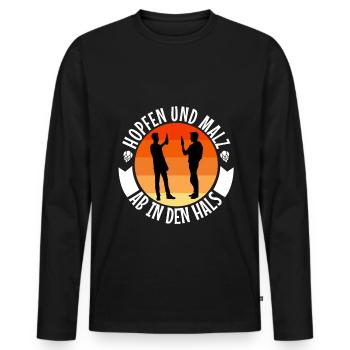 Hops and malt - Men's Premium Organic Long Sleeve Shirt - black - Front - Nico (187cm)