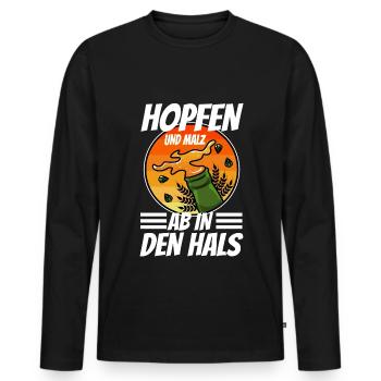 Hops and malt - Men's Premium Organic Long Sleeve Shirt - black - Front - Nico (187cm)