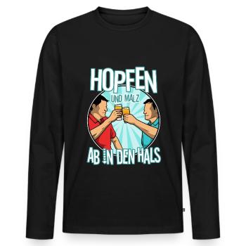 Hops and malt - Men's Premium Organic Long Sleeve Shirt - black - Front - Nico (187cm)