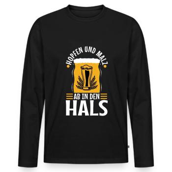 Hops and malt - Men's Premium Organic Long Sleeve Shirt - black - Front - Nico (187cm)
