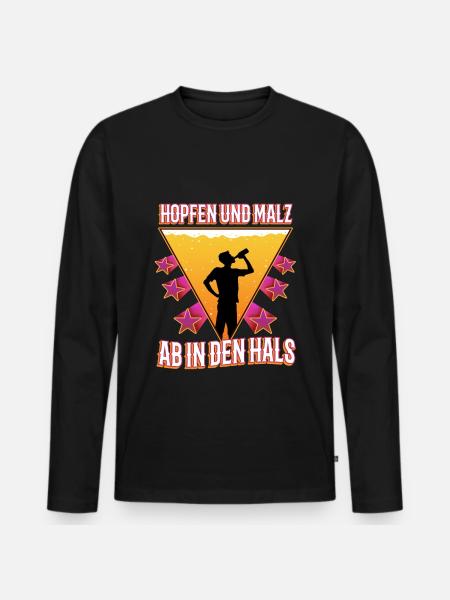 Hops and malt - Men's Premium Organic Long Sleeve Shirt - black