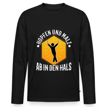 Hops and malt - Men's Premium Organic Long Sleeve Shirt - black - Front - Nico (187cm)