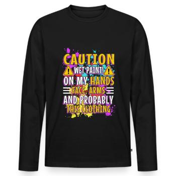Wet paint - Männer Premium Bio Langarmshirt - Schwarz - Vorne - Nico (187cm)