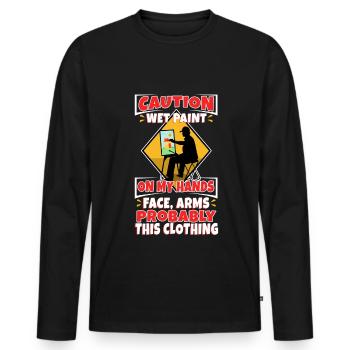Wet paint - Männer Premium Bio Langarmshirt - Schwarz - Vorne - Nico (187cm)