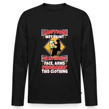 Wet paint - Männer Premium Bio Langarmshirt - Schwarz - Vorne - Nico (187cm)