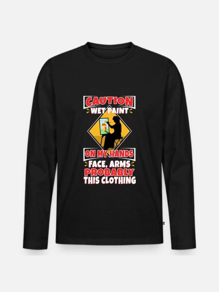 Wet paint - Men's Premium Organic Long Sleeve Shirt - black
