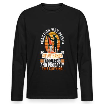 Wet paint - Männer Premium Bio Langarmshirt - Schwarz - Vorne - Nico (187cm)