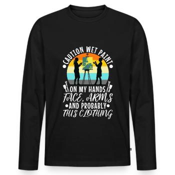 Wet paint - Männer Premium Bio Langarmshirt - Schwarz - Vorne - Nico (187cm)
