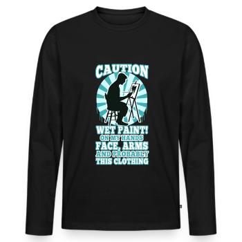 Wet paint - Männer Premium Bio Langarmshirt - Schwarz - Vorne - Nico (187cm)