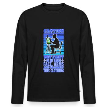 Wet paint - Männer Premium Bio Langarmshirt - Schwarz - Vorne - Nico (187cm)