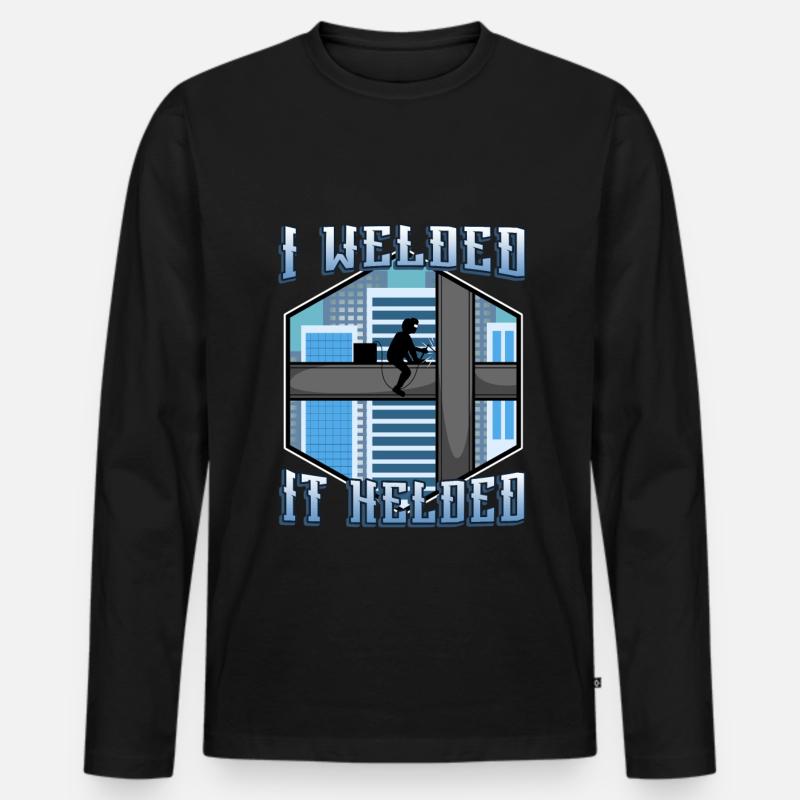 I welded it helded - Männer Premium Bio Langarmshirt - Schwarz