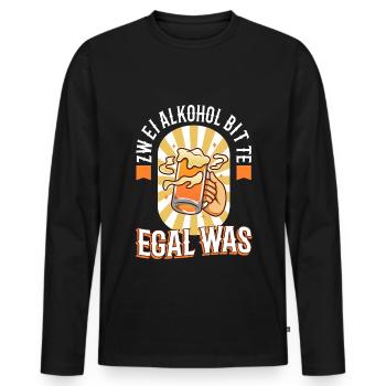 Two alcohols please no matter what - Men's Premium Organic Long Sleeve Shirt - black - Front - Nico (187cm)